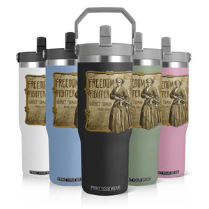 Harriet Tubman Freedom Fighter Flip Straw Tumbler Feminist History Gift TS12 Print Your Wear