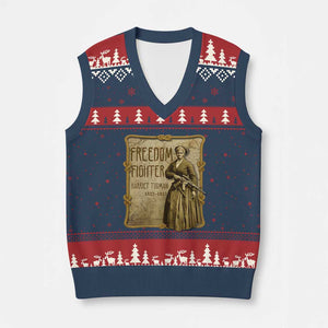 Harriet Tubman Freedom Fighter V-Neck Knit Sweater Vest Feminist History Gift TS12 Navy Red Print Your Wear