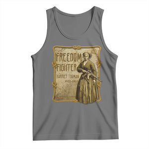Harriet Tubman Freedom Fighter Tank Top Feminist History Gift TS12 Black Heather Print Your Wear