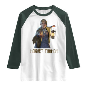 Harriet Tubman Legacy Raglan Shirt Gift For History Lovers TS12 White Dark Forest Green Print Your Wear