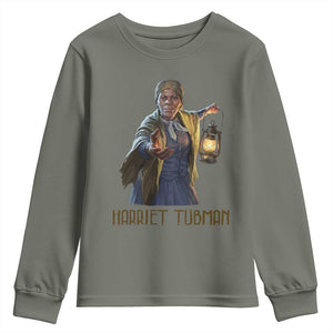 Harriet Tubman Legacy Youth Sweatshirt Gift For History Lovers TS12 Military Green Print Your Wear