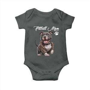 Pitbull Mom Baby Onesie Cute Pitbull Puppy Dog Lovers TS12 Dark Heather Print Your Wear