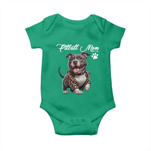 Pitbull Mom Baby Onesie Cute Pitbull Puppy Dog Lovers TS12 Irish Green Print Your Wear