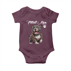 Pitbull Mom Baby Onesie Cute Pitbull Puppy Dog Lovers TS12 Maroon Print Your Wear
