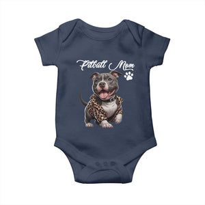 Pitbull Mom Baby Onesie Cute Pitbull Puppy Dog Lovers TS12 Navy Print Your Wear