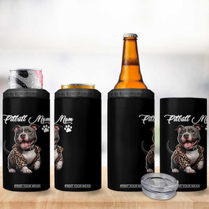 Pitbull Mom 4 in 1 Can Cooler Tumbler Cute Pitbull Puppy Dog Lovers TS12 Print Your Wear
