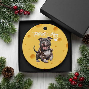 Pitbull Mom Ceramic Ornament Cute Pitbull Puppy Dog Lovers TS12 1pc Yellow Cheese Print Your Wear