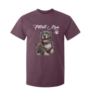 Pitbull Mom T Shirt For Kid Cute Pitbull Puppy Dog Lovers TS12 Maroon Print Your Wear