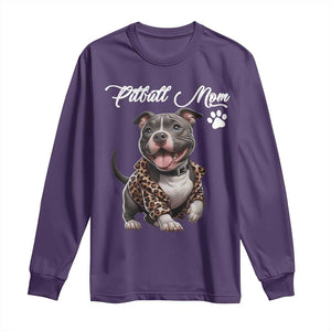 Pitbull Mom Long Sleeve Shirt Cute Pitbull Puppy Dog Lovers TS12 Purple Print Your Wear