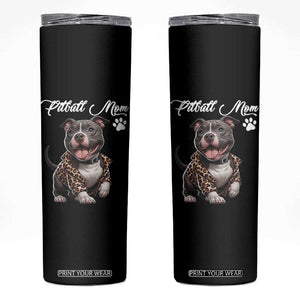 Pitbull Mom Skinny Tumbler Cute Pitbull Puppy Dog Lovers TS12 Black Print Your Wear