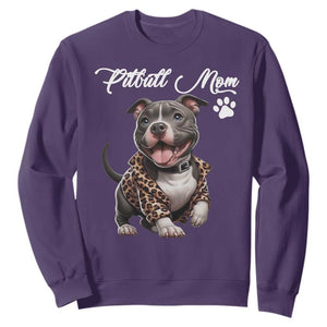 Pitbull Mom Sweatshirt Cute Pitbull Puppy Dog Lovers TS12 Purple Print Your Wear