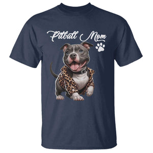 Pitbull Mom T Shirt Cute Pitbull Puppy Dog Lovers TS12 Navy Print Your Wear