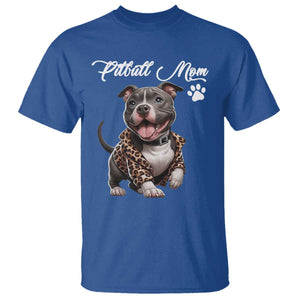 Pitbull Mom T Shirt Cute Pitbull Puppy Dog Lovers TS12 Royal Blue Print Your Wear
