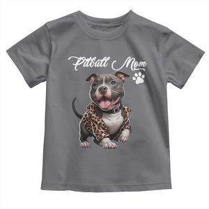 Pitbull Mom Toddler T Shirt Cute Pitbull Puppy Dog Lovers TS12 Charcoal Print Your Wear