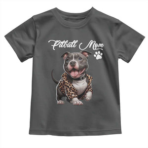 Pitbull Mom Toddler T Shirt Cute Pitbull Puppy Dog Lovers TS12 Dark Heather Print Your Wear