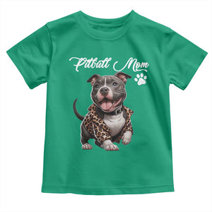 Pitbull Mom Toddler T Shirt Cute Pitbull Puppy Dog Lovers TS12 Irish Green Print Your Wear