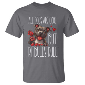 Pitbull Lover T Shirt All Dogs Are Cool But Pitbulls Rule TS12 Charcoal Print Your Wear