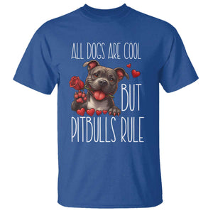 Pitbull Lover T Shirt All Dogs Are Cool But Pitbulls Rule TS12 Royal Blue Print Your Wear