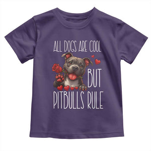 Pitbull Lover Toddler T Shirt All Dogs Are Cool But Pitbulls Rule TS12 Purple Print Your Wear