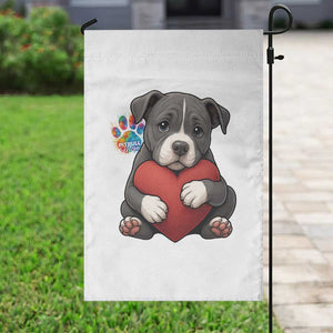 Pitbull Mom Garden Flag Cute Puppy Hugging Heart Love Dog TS12 Print Your Wear