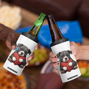 Pitbull Mom 4 in 1 Can Cooler Tumbler Cute Puppy Hugging Heart Love Dog TS12 Print Your Wear