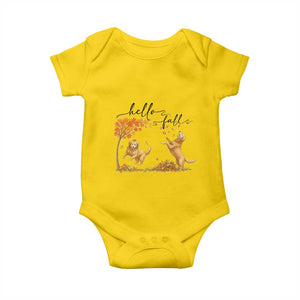 Funny Hello Fall Thanksgiving Golden Retriever Baby Onesie TS12 Daisy Print Your Wear