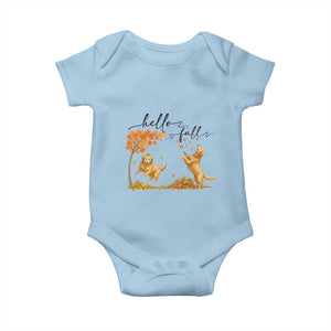 Funny Hello Fall Thanksgiving Golden Retriever Baby Onesie TS12 Light Blue Print Your Wear