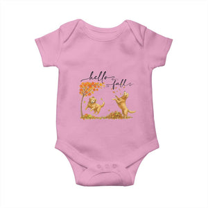 Funny Hello Fall Thanksgiving Golden Retriever Baby Onesie TS12 Light Pink Print Your Wear