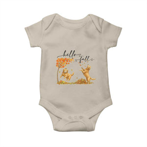 Funny Hello Fall Thanksgiving Golden Retriever Baby Onesie TS12 Sand Print Your Wear