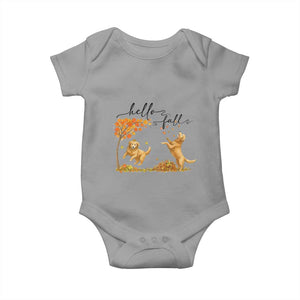 Funny Hello Fall Thanksgiving Golden Retriever Baby Onesie TS12 Sport Gray Print Your Wear