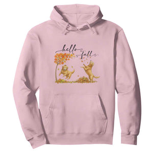 Funny Hello Fall Thanksgiving Golden Retriever Hoodie TS12 Light Pink Print Your Wear