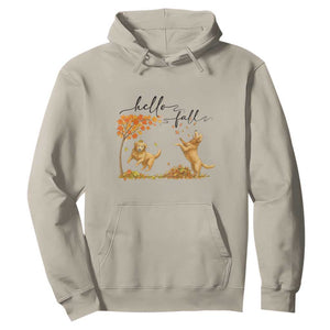 Funny Hello Fall Thanksgiving Golden Retriever Hoodie TS12 Sand Print Your Wear