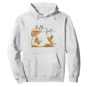Funny Hello Fall Thanksgiving Golden Retriever Hoodie TS12 White Print Your Wear