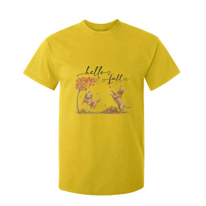 Funny Hello Fall Thanksgiving Golden Retriever T Shirt For Kid TS12 Daisy Print Your Wear