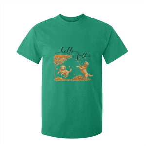 Funny Hello Fall Thanksgiving Golden Retriever T Shirt For Kid TS12 Irish Green Print Your Wear