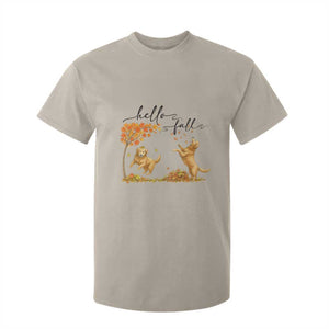Funny Hello Fall Thanksgiving Golden Retriever T Shirt For Kid TS12 Sand Print Your Wear