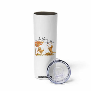Funny Hello Fall Thanksgiving Golden Retriever Skinny Tumbler TS12 Print Your Wear