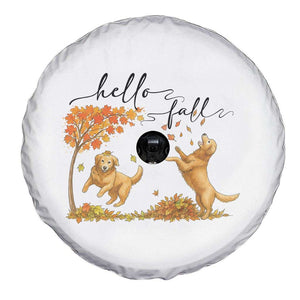 Funny Hello Fall Thanksgiving Golden Retriever Spare Tire Cover TS12 Print Your Wear