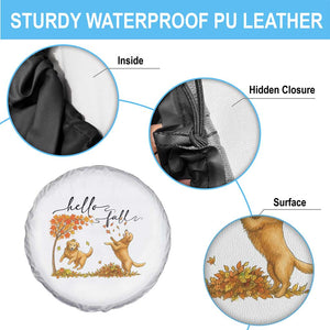 Funny Hello Fall Thanksgiving Golden Retriever Spare Tire Cover TS12 Print Your Wear