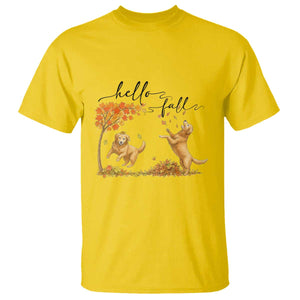 Funny Hello Fall Thanksgiving Golden Retriever T Shirt TS12 Daisy Print Your Wear