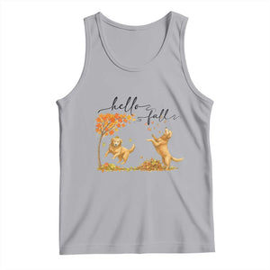 Funny Hello Fall Thanksgiving Golden Retriever Tank Top TS12 Athletic Heather Print Your Wear