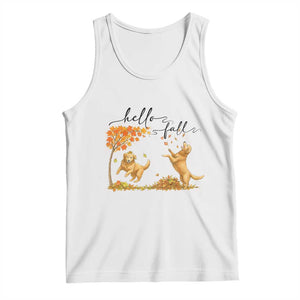 Funny Hello Fall Thanksgiving Golden Retriever Tank Top TS12 White Print Your Wear