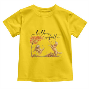 Funny Hello Fall Thanksgiving Golden Retriever Toddler T Shirt TS12 Daisy Print Your Wear