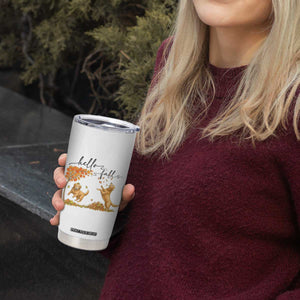 Funny Hello Fall Thanksgiving Golden Retriever Tumbler Cup TS12 Print Your Wear