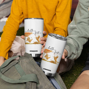 Funny Hello Fall Thanksgiving Golden Retriever Tumbler Cup TS12 Print Your Wear