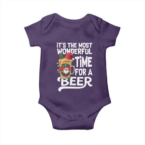 Funny Christmas Drinking Baby Onesie It is The Most Wonderful Time For A Beer TS12 Purple Print Your Wear