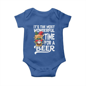 Funny Christmas Drinking Baby Onesie It is The Most Wonderful Time For A Beer TS12 Royal Blue Print Your Wear
