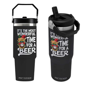 Funny Christmas Drinking Flip Straw Tumbler It is The Most Wonderful Time For A Beer TS12 One Size: 30 oz Black Print Your Wear