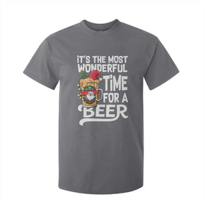Funny Christmas Drinking T Shirt For Kid It is The Most Wonderful Time For A Beer TS12 Charcoal Print Your Wear