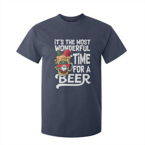 Funny Christmas Drinking T Shirt For Kid It is The Most Wonderful Time For A Beer TS12 Navy Print Your Wear